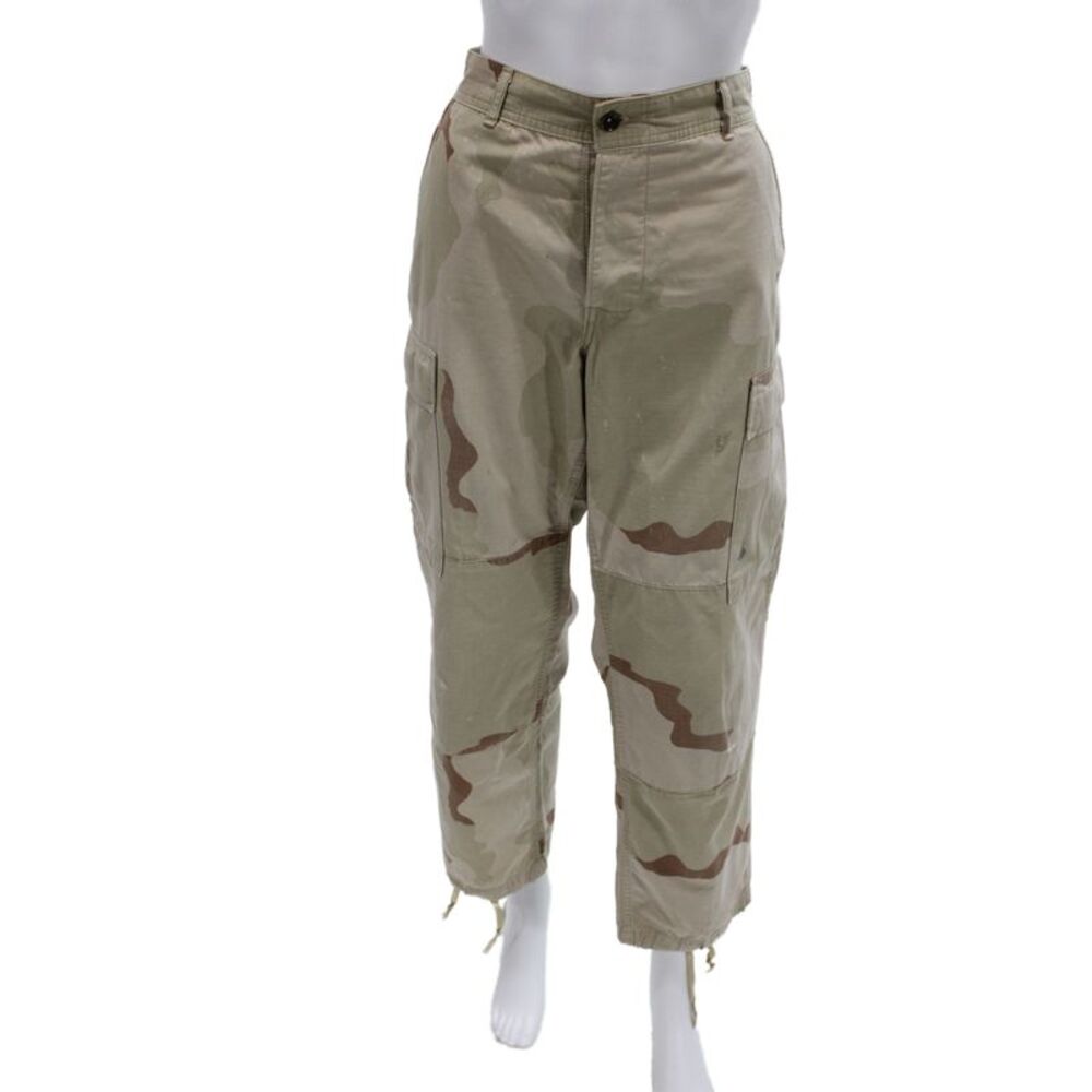 Riley Unisex Cargo Pants Beige Camo Cotton Buckle Inseam 28 Size S